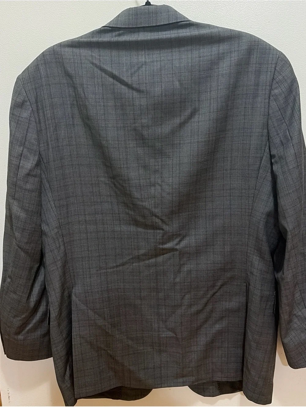 Hart Schaffner Marx Charcoal Glen Plaid Two-Button Suit Jacket